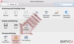 Disable Macros on Mac OS X. Step 2