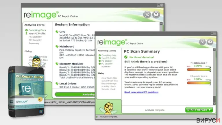 Screenshot of Reimage