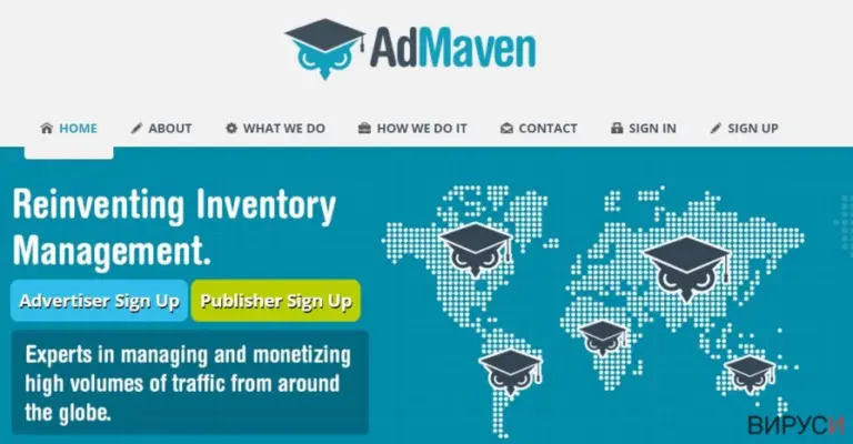 The example of AdMaven official website