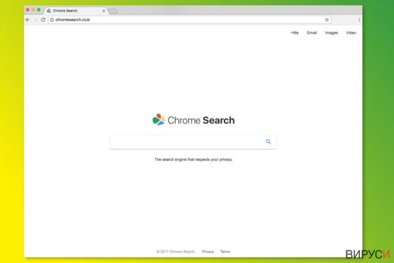 Началната страница на ChromeSearch.club