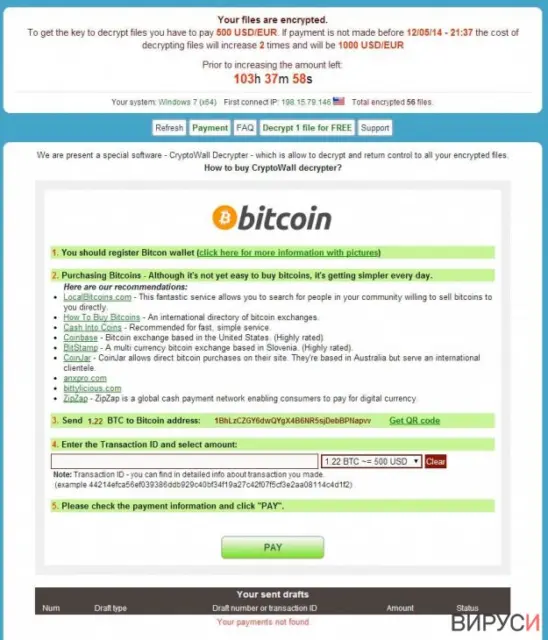one variant of Cryptowall notification