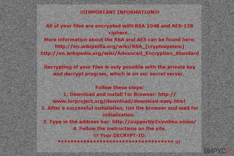 The ransom note by Mole02 ransomware virus