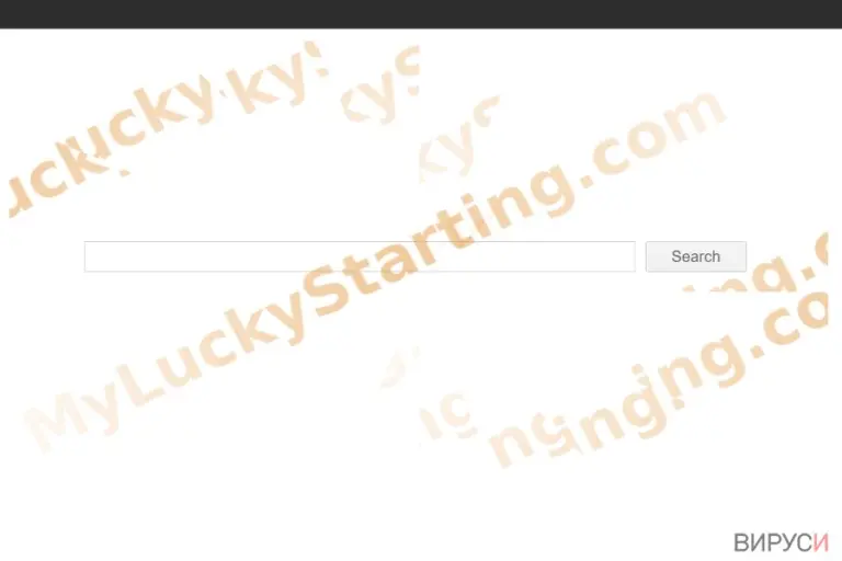 The image displaying myluckystarting.com