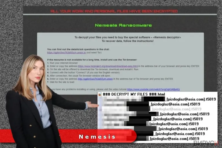 The example of Nemesis ransomware virus