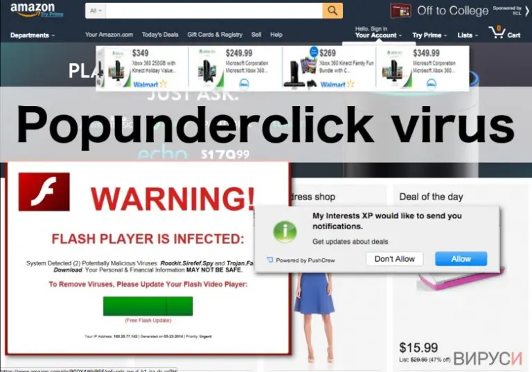 An illustration of the Popunderclick ads