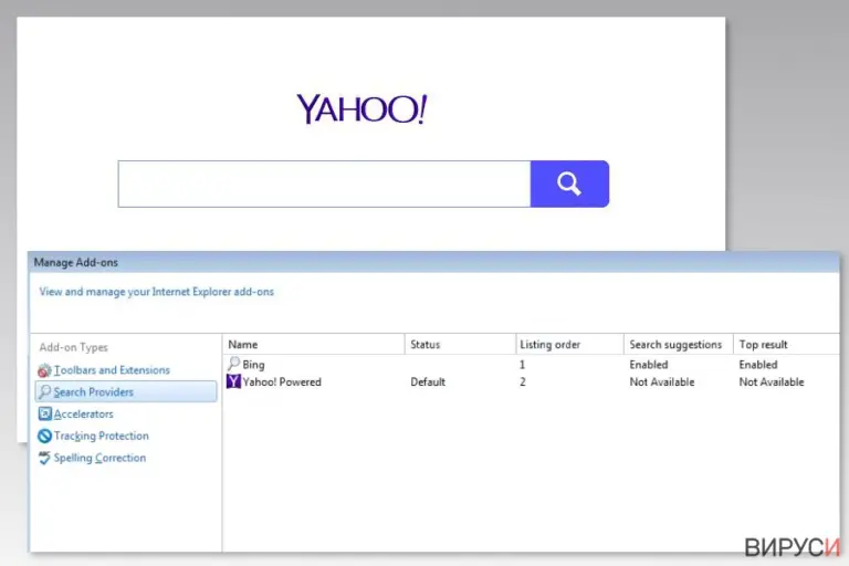 Image of Yahoo Powered virus