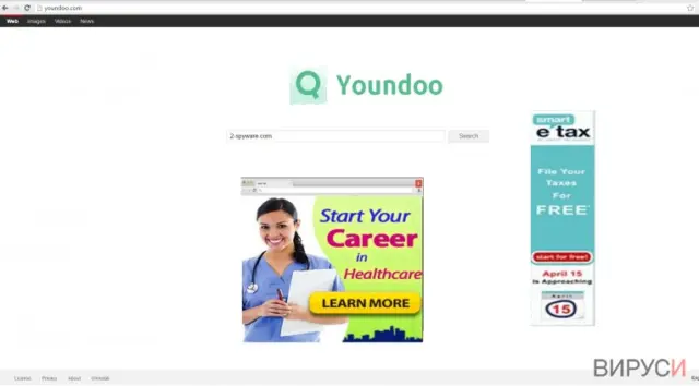 The image displaying youndoo.com